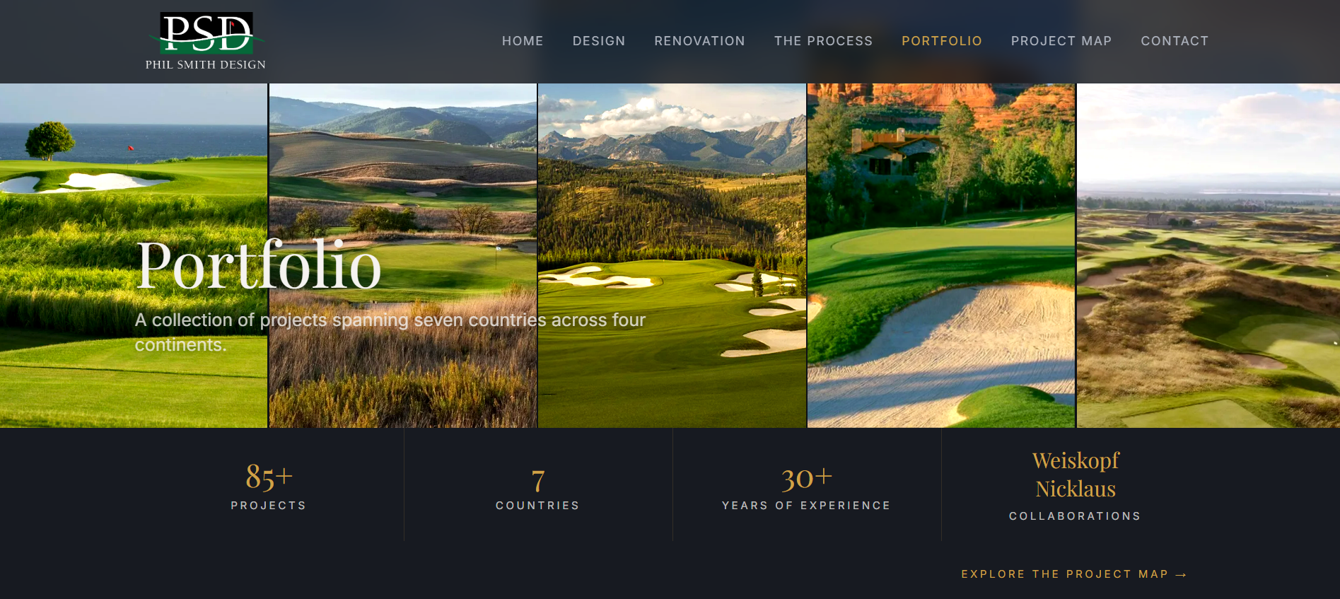 Phil Smith Golf Design portfolio page