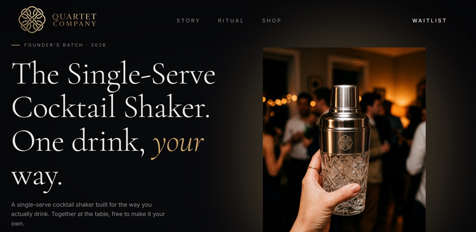 Quartet Company website home page design